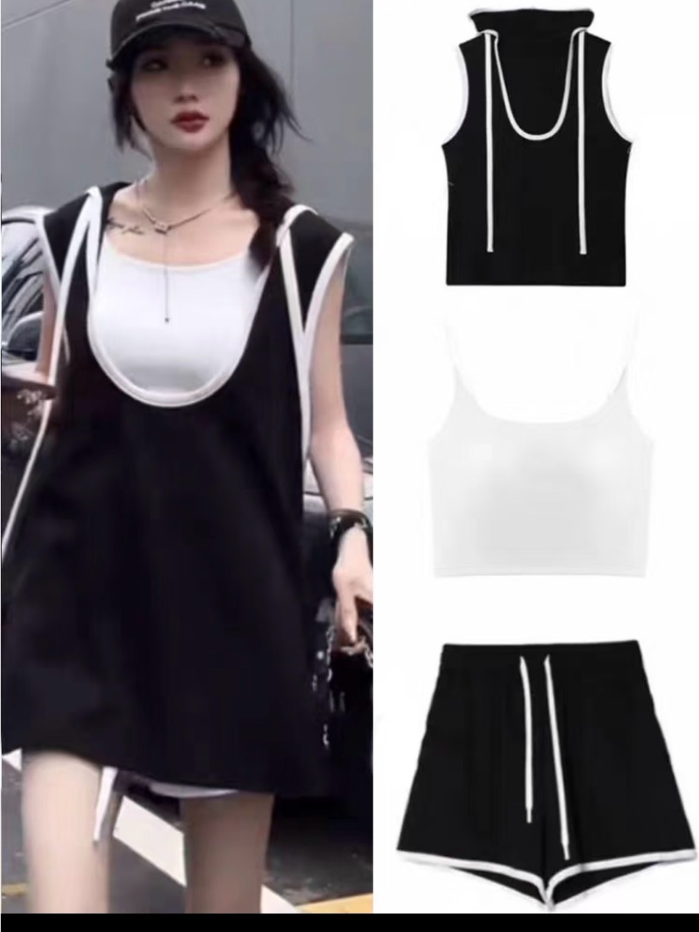 Black & White Layered 3 pieces set